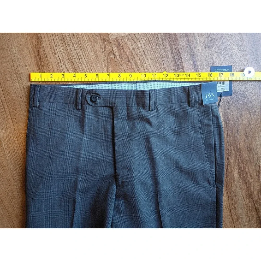 John W. Nordstrom JWN Glen Plaid Wool Dress Pants 32W Traditional Fit